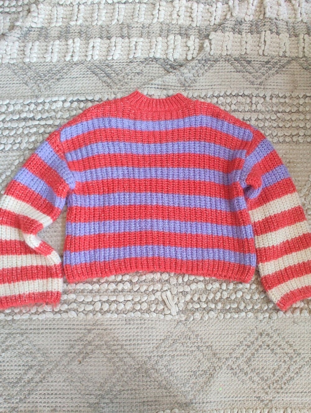Zara Chunky Knit Striped Sweater Size Small - Picture 4 of 6